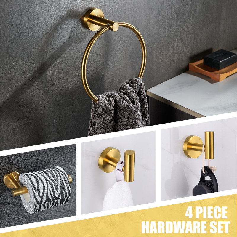 AngleSimple 4 - Piece Bathroom Hardware Set & Reviews - Wayfair Canada